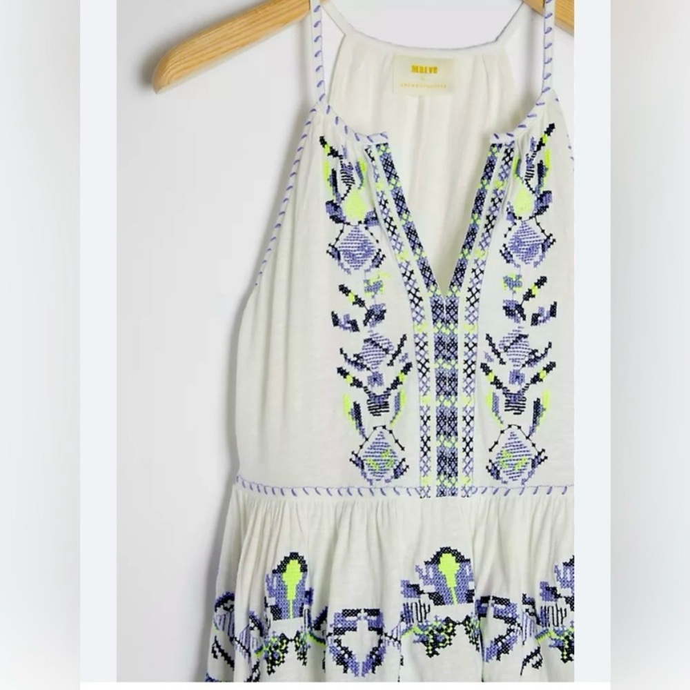NEW Anthropologie Maeve Neela Embroidered Babydoll Top Sz XS - Picture 5 of 10